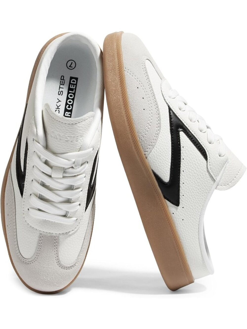 Women’s White/Black Backless Casual Open Back Non Slip Retro Mules Sneakers - Picture 1 of 6